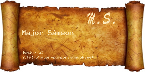Major Sámson névjegykártya